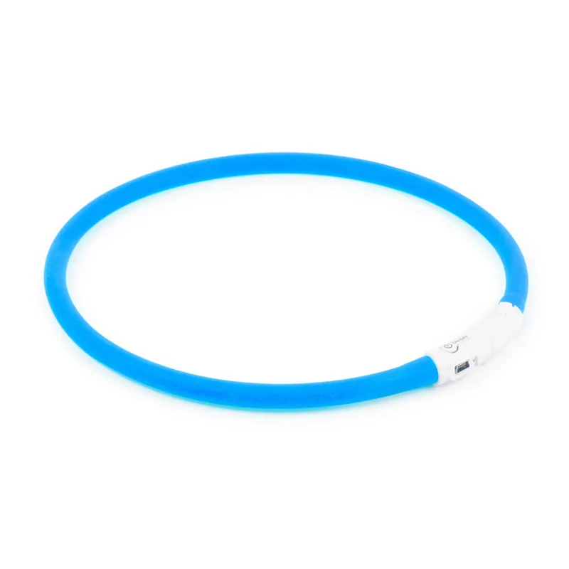 Ancol Rechargeable Flashing Band/Dog Collar 70cm Blue