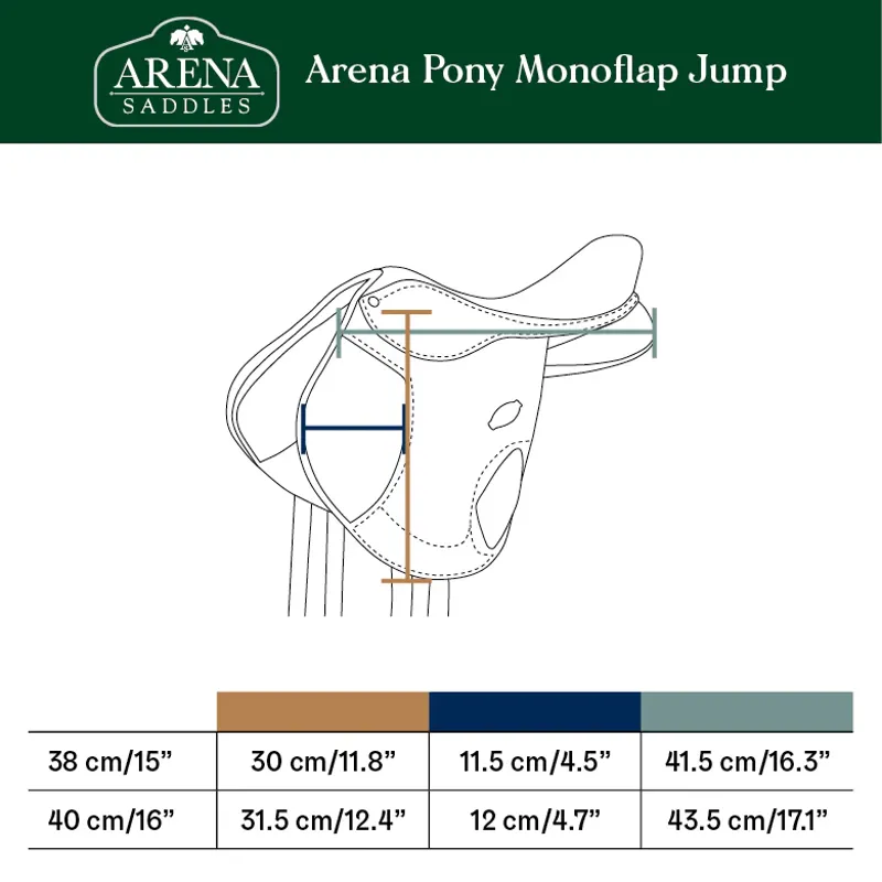 Arena Pony Monoflap Jump Saddle Brown-6