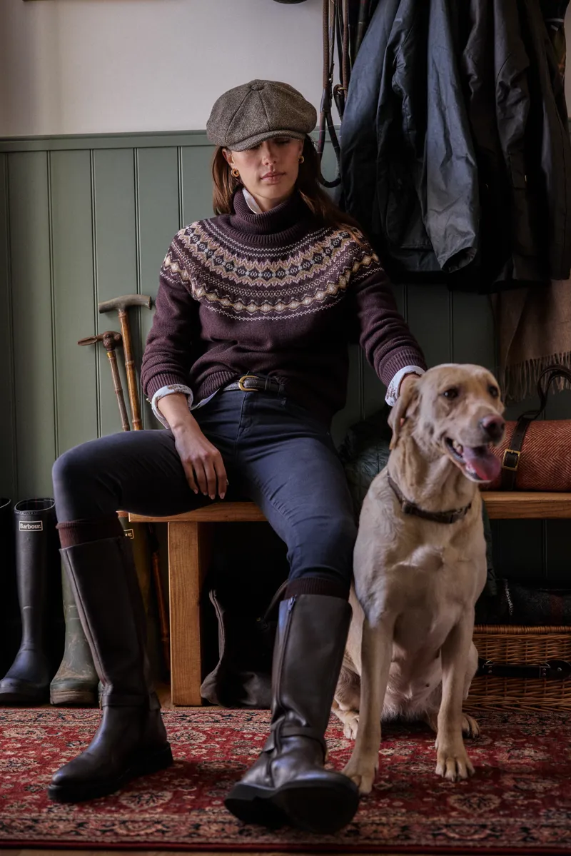 Barbour Women's Darwen knitted Jumper Seal Brown-9