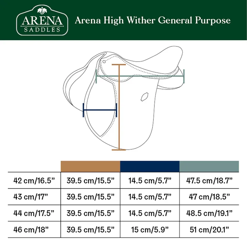 Arena High Wither General Purpose Saddle Black-1