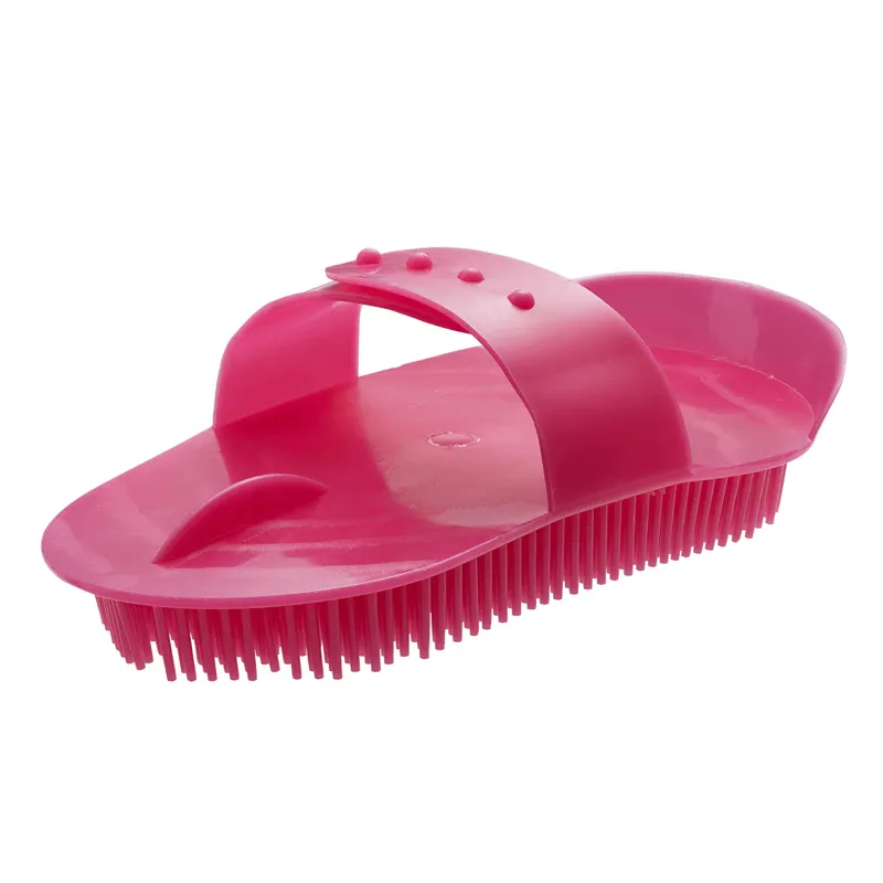 Plastic Curry Comb Large Pink