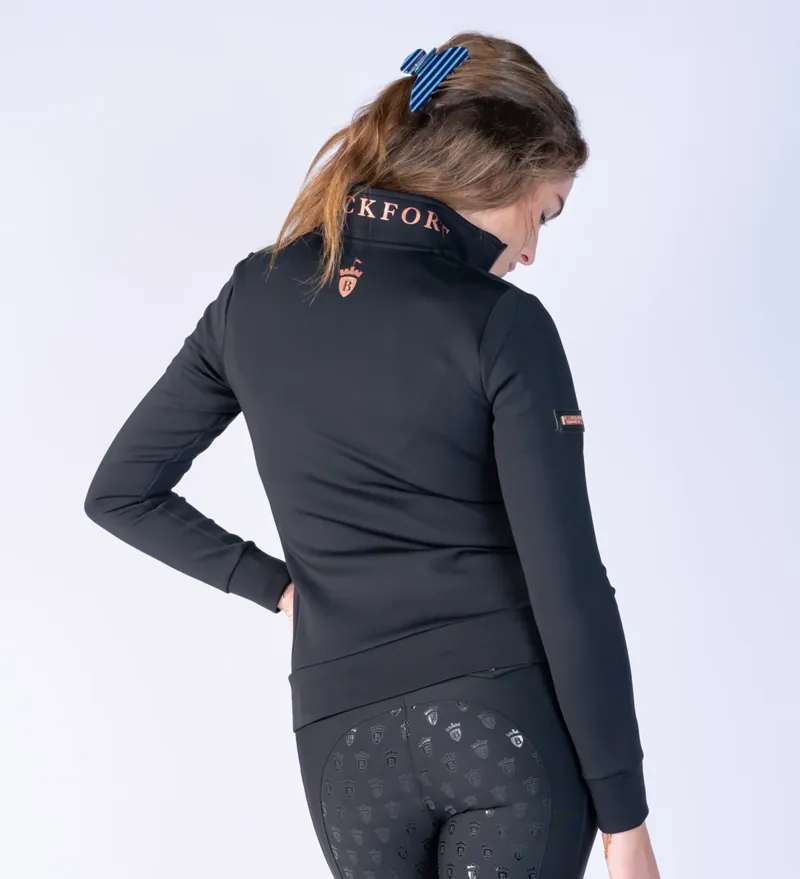 Blackfort Equestrian Jenny Softshell Zip Up Jacket Black And Rose-1
