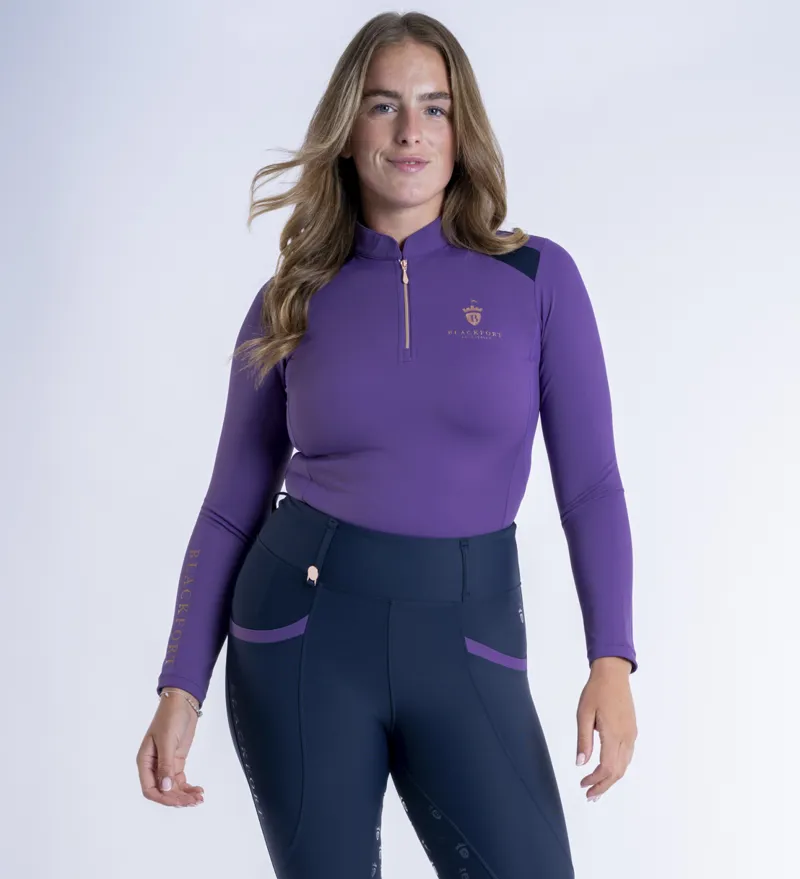 Blackfort Equestrian Cool Mesh Base Layer Long Sleeve Bluebell-1