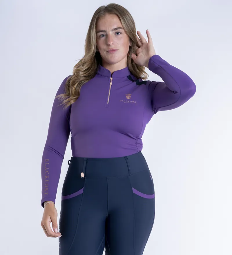 Blackfort Equestrian Cool Mesh Base Layer Long Sleeve Bluebell