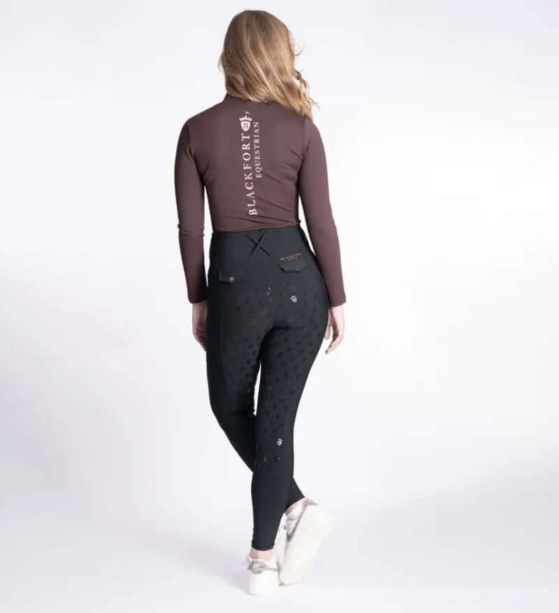 Blackfort Cool Mesh Base Layer Chocolate -Breathable Equestrian Top-6