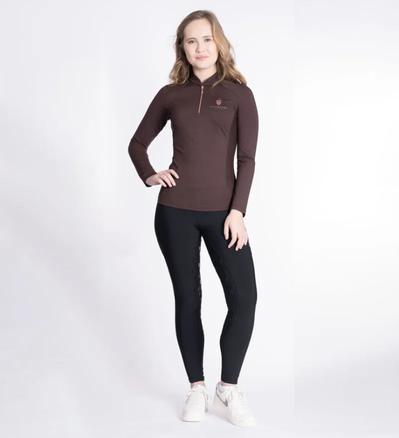 Blackfort Cool Mesh Base Layer Chocolate -Breathable Equestrian Top-7