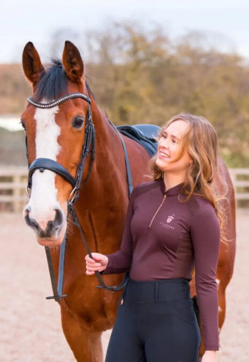 Blackfort Cool Mesh Base Layer Chocolate -Breathable Equestrian Top