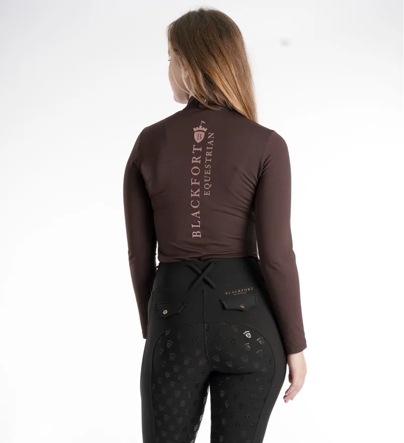 Blackfort Cool Mesh Base Layer Chocolate -Breathable Equestrian Top-2