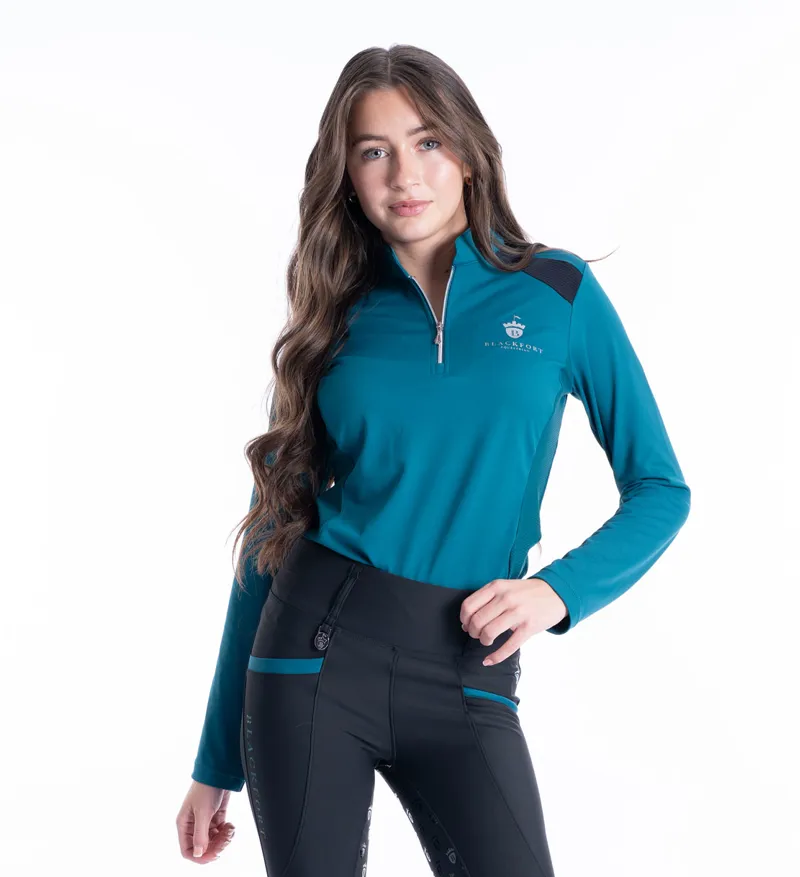 Blackfort Cool Mesh Base Layer Emerald - Breathable Equestrian Top-5