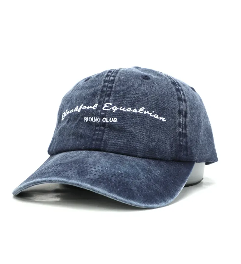 Blackfort Equestrian Washed Denim Baseball Cap Navy