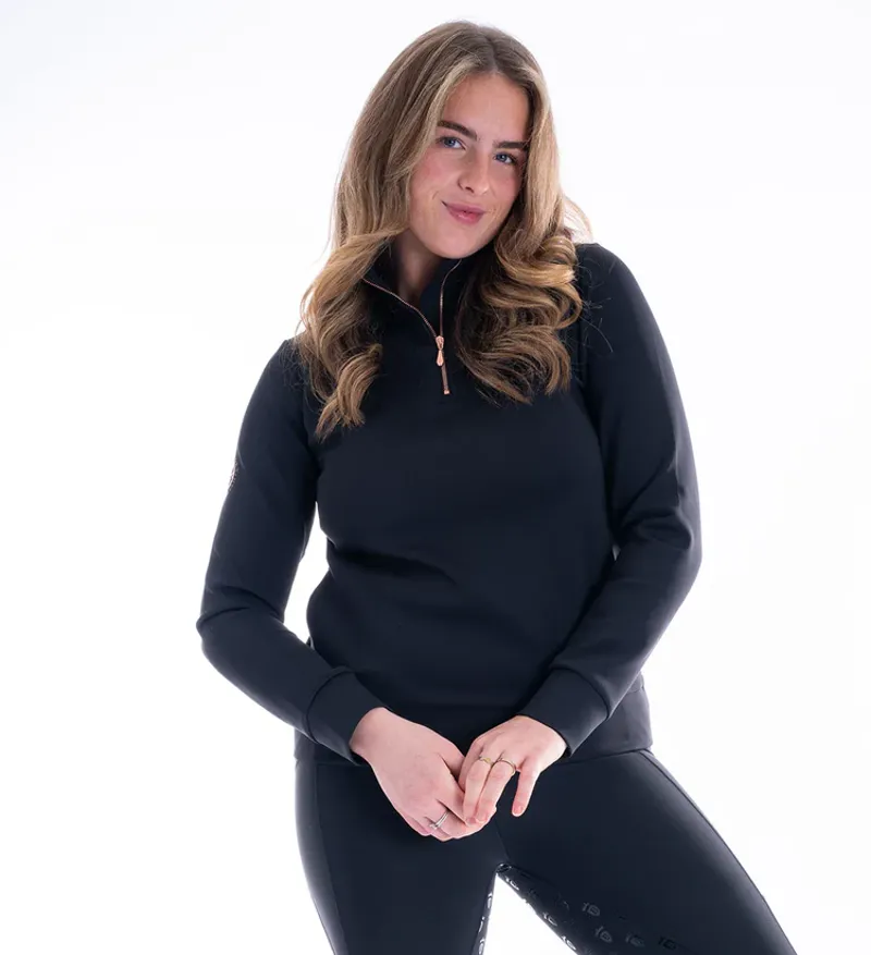 Blackfort Equestrian Technical 1/4 Zip Black/Rose Gold-2