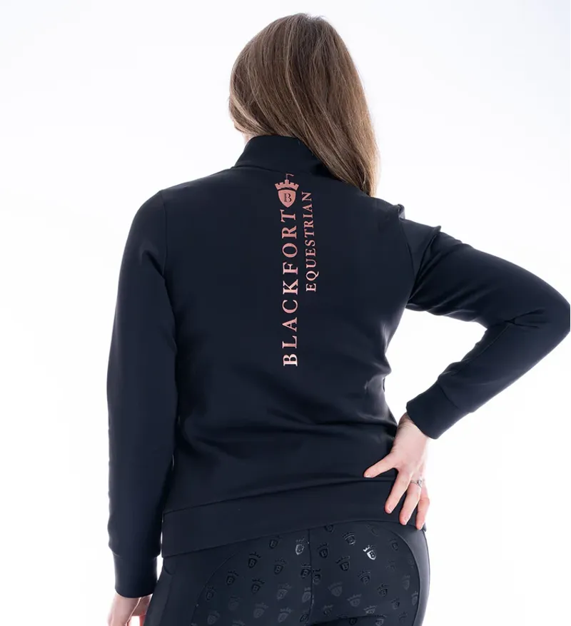 Blackfort Equestrian Technical 1/4 Zip Black/Rose Gold-7