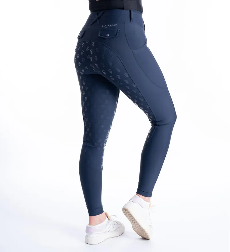 Blackfort Equestrian Ladies Riding Breggins Navy-Silver-2