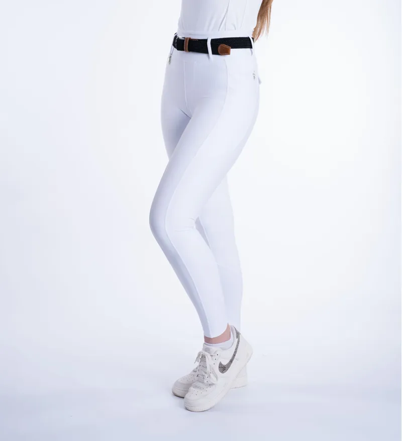 Blackfort Equestrian Riding Breggings 3.0 White And Silver