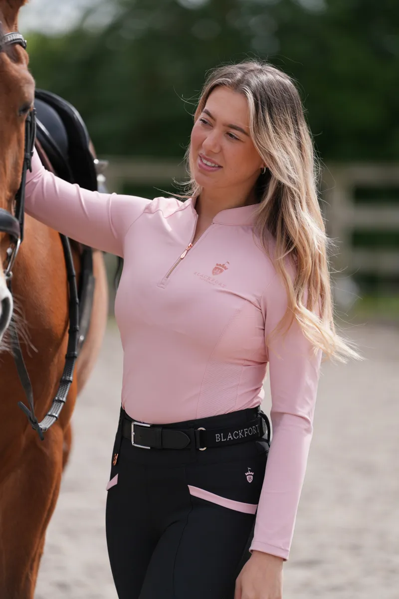 Blackfort Equestrian Cool Mesh Base Layer Long Sleeve Blush Pink