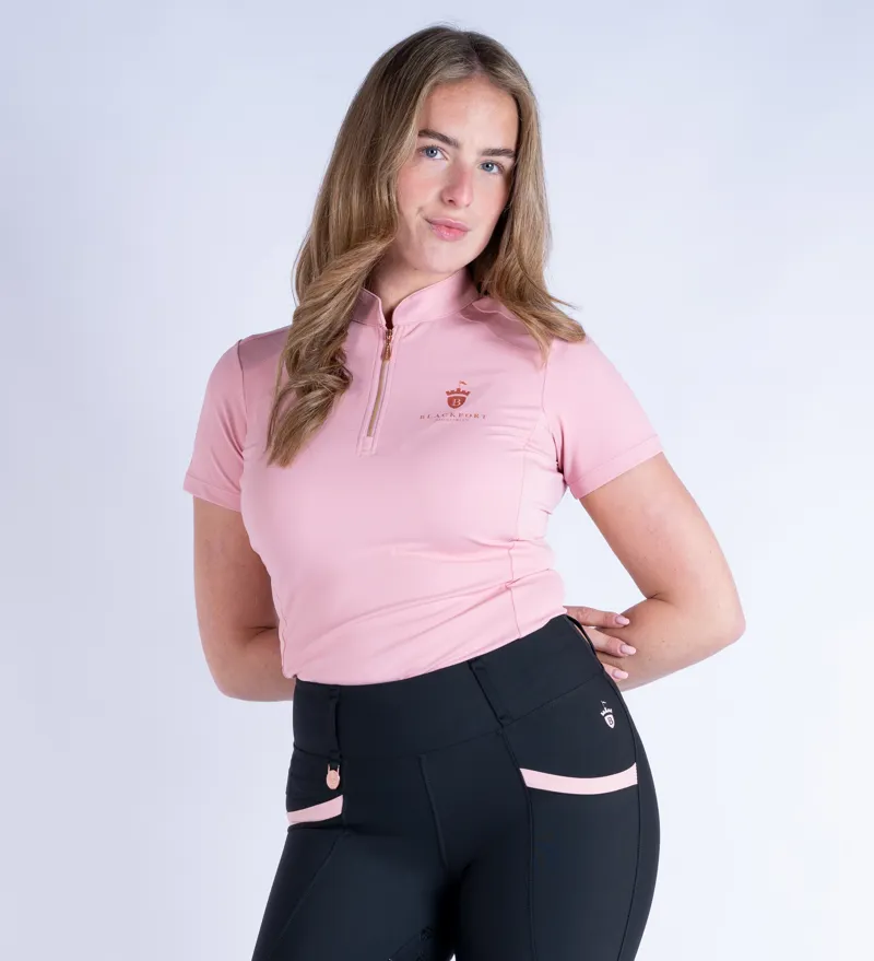 Blackfort Equestrian Cool Mesh Base Layer Short Sleeve Blush Pink-5