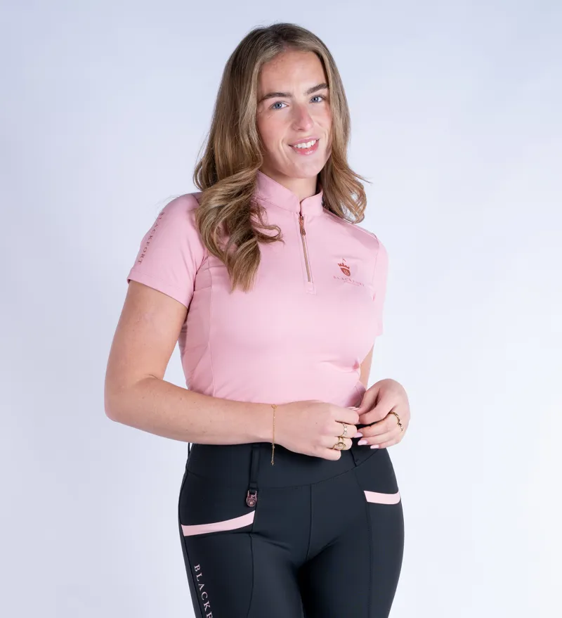 Blackfort Equestrian Cool Mesh Base Layer Short Sleeve Blush Pink-7