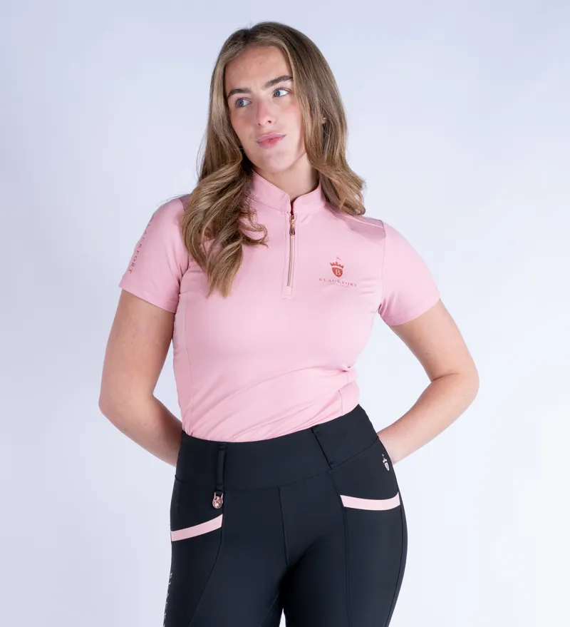 Blackfort Equestrian Cool Mesh Base Layer Short Sleeve Blush Pink-8
