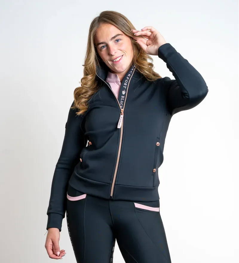 Blackfort Equestrian Jenny Softshell Jacket Black/Blush Pink-7