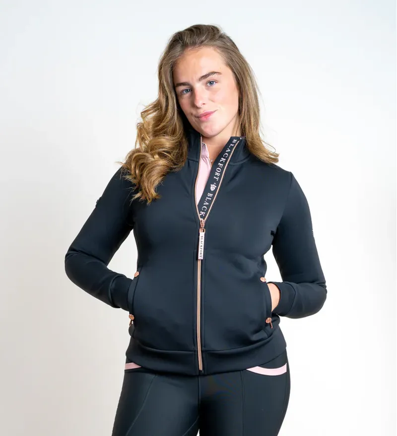 Blackfort Equestrian Jenny Softshell Jacket Black/Blush Pink-5