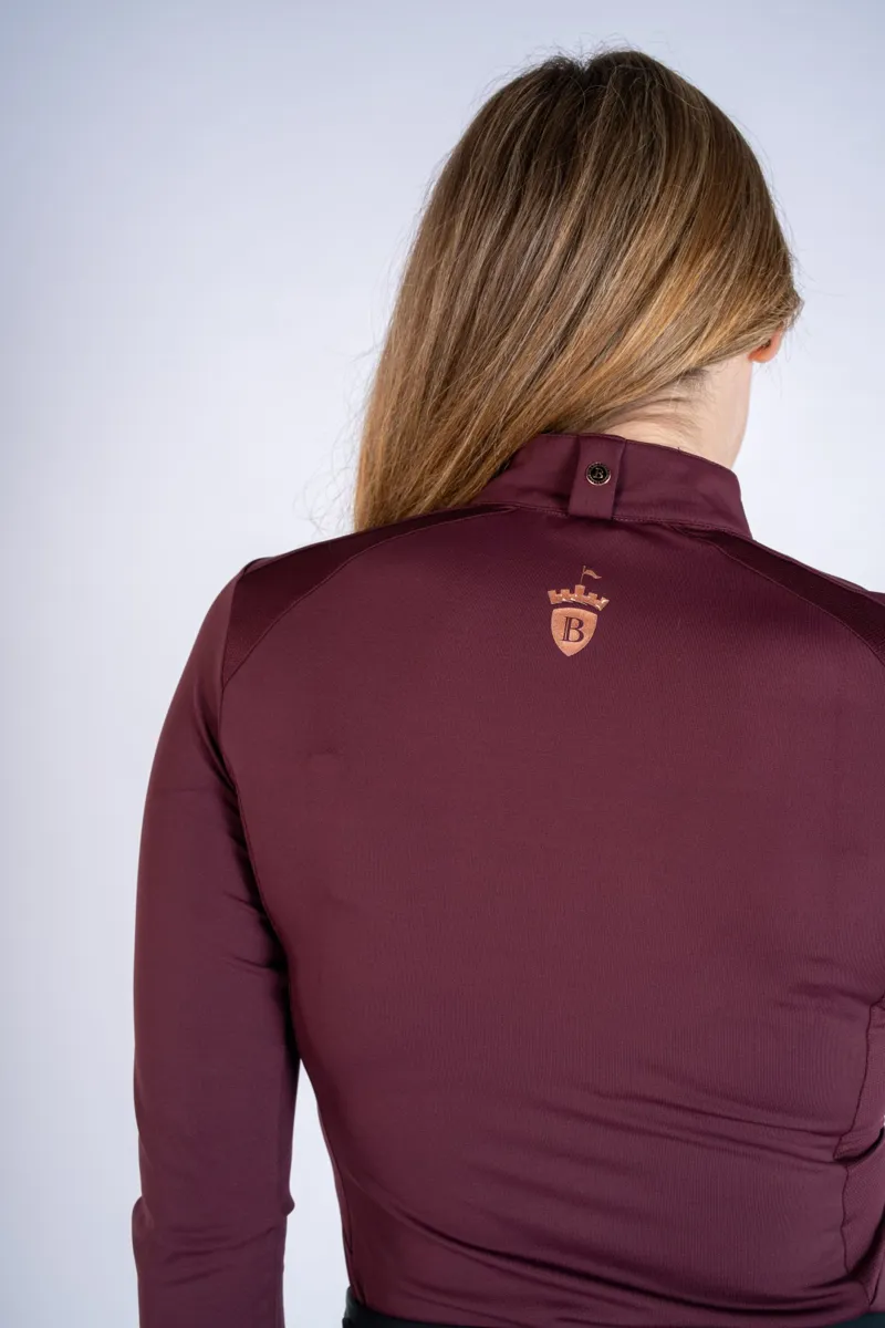 Blackfort Equestrian Cool Mesh Base Layer Long Sleeve Burgundy-4