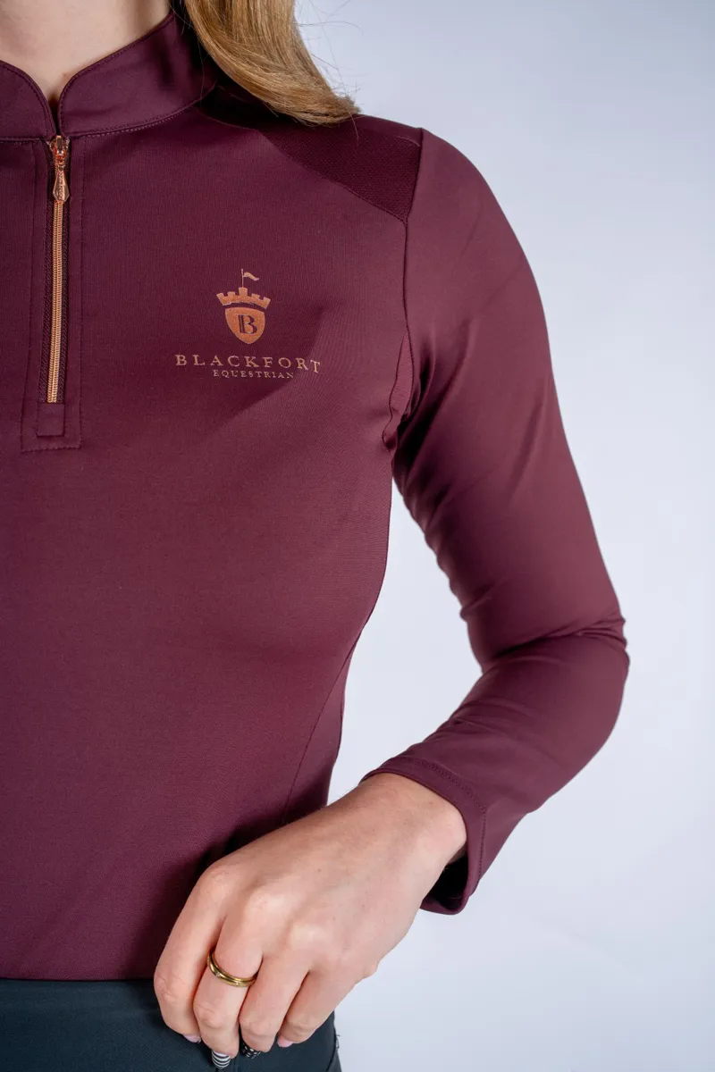 Blackfort Equestrian Cool Mesh Base Layer Long Sleeve Burgundy-6