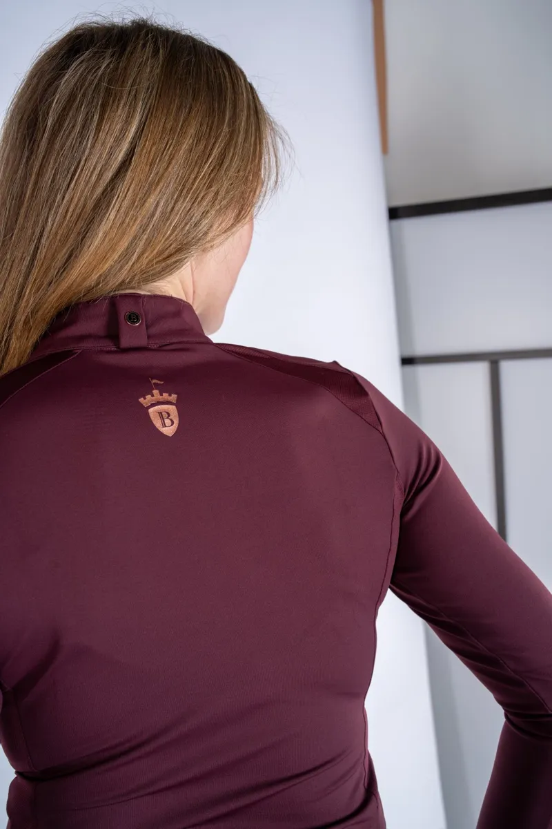 Blackfort Equestrian Cool Mesh Base Layer Long Sleeve Burgundy-3