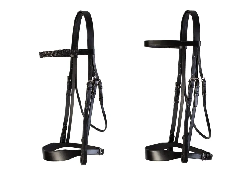 Cameo Classic Hunt Bridle 2 Browbands Black-1