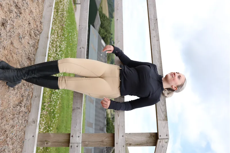 Cameo Ladies ThermoDry Riding Tights Beige-4