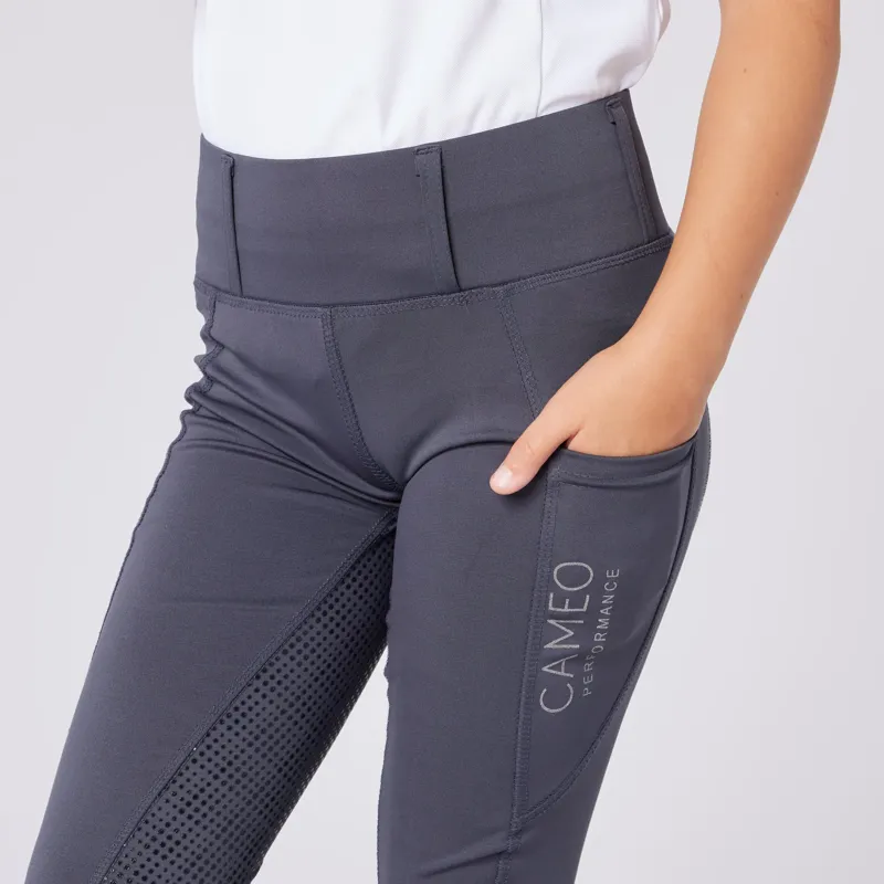 Cameo Junior Performance Riding Tights Dark Grey-1