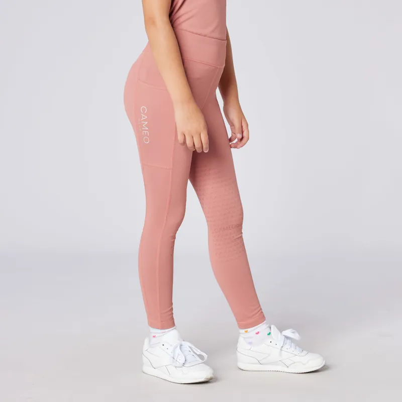 Cameo Junior Core Riding Tights Dusky Pink