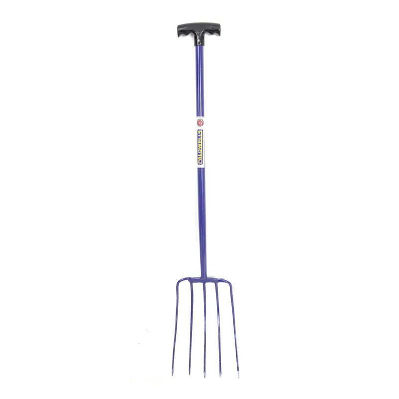 Caldwell 5 Prong Tubular Muck Fork T Handle Blue