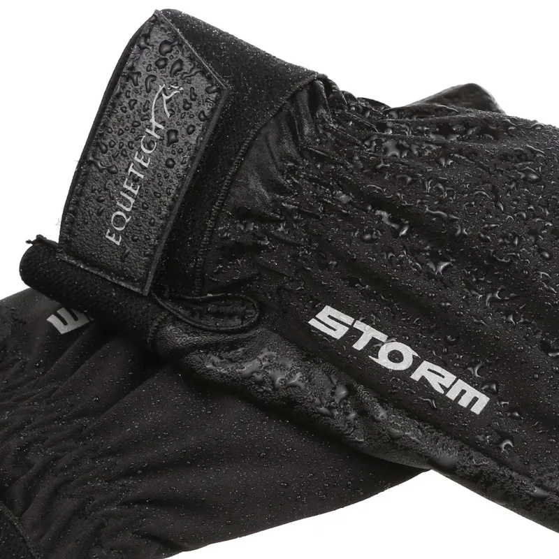Equetech Junior Storm Waterproof Riding Gloves Black-1