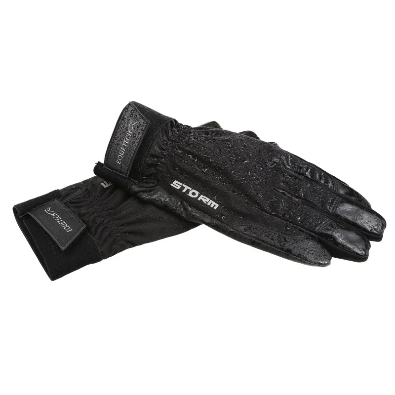 Equetech Junior Storm Waterproof Riding Gloves Black