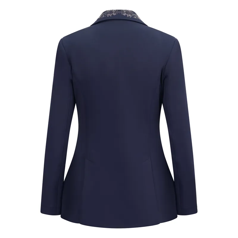 Equetech Junior Crystal Showerproof Competition Jacket Navy/Rose Gold-2