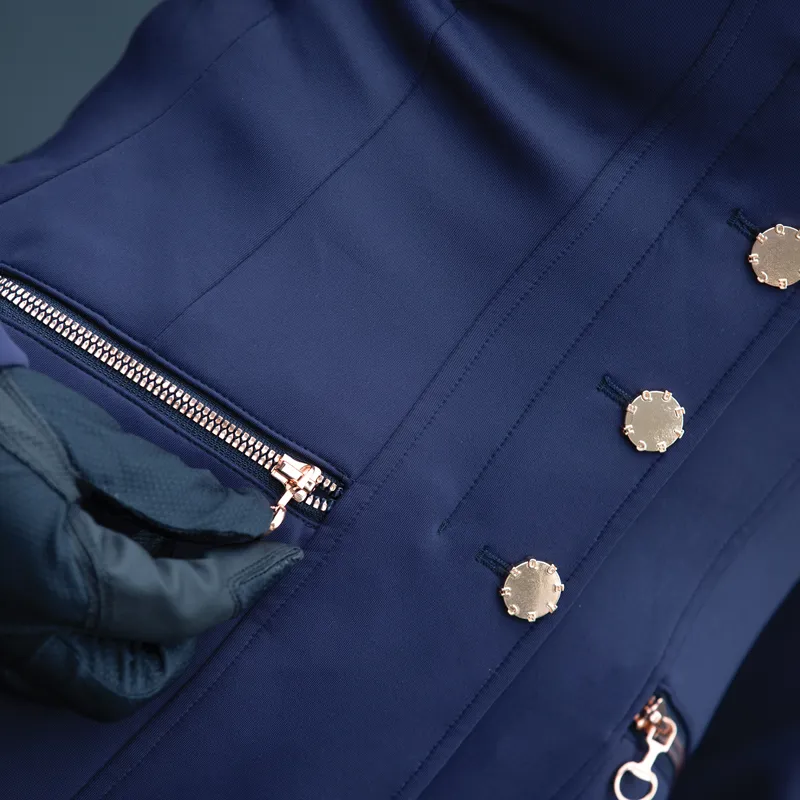 Equetech Ladies Crystal Showerproof Competition Jacket Navy/Rose Gold-7