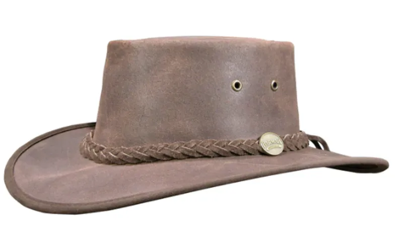 Barmah Squashy Oiled Leather Hat Brown