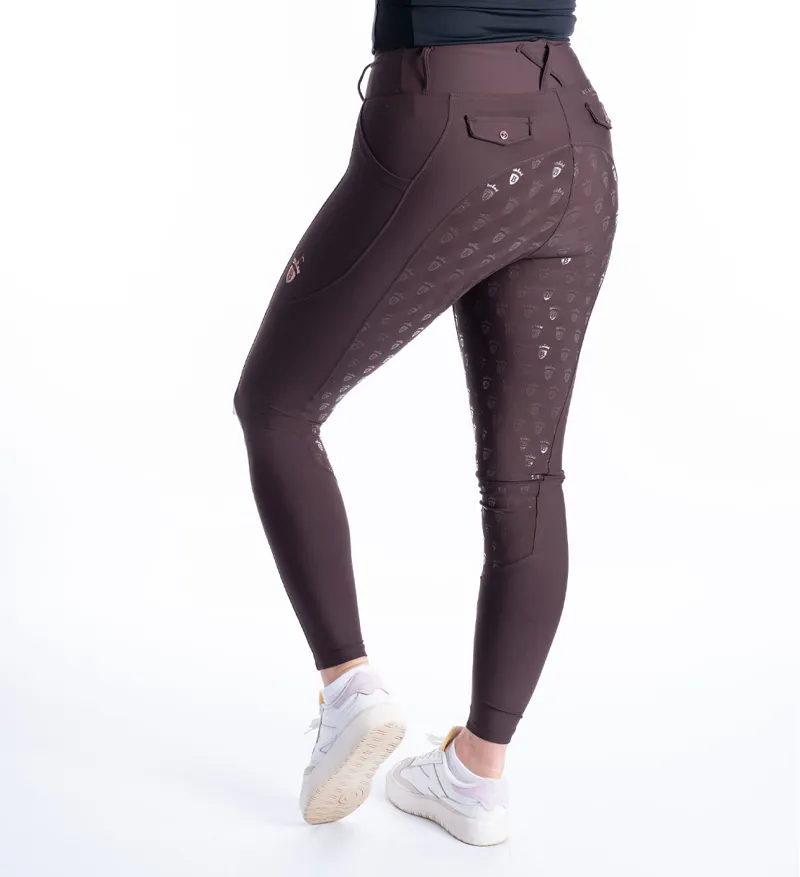 Blackfort Equestrian Ladies Riding Breggings Chocolate/Rose Gold-3