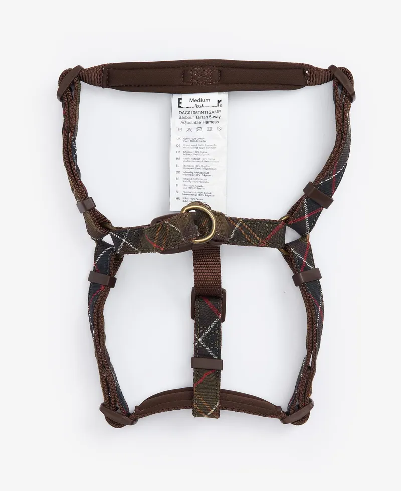 Barbour 5 Way Adjustable Dog Harness Classic Tartan-1