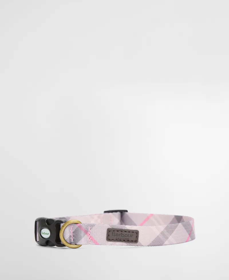 Barbour Tartan Printed Dog Collar Pink Tartan