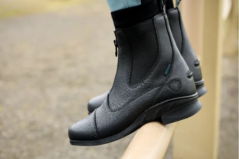 Ariat Ladies Heritage Zip Waterproof Paddock Boot Black-1