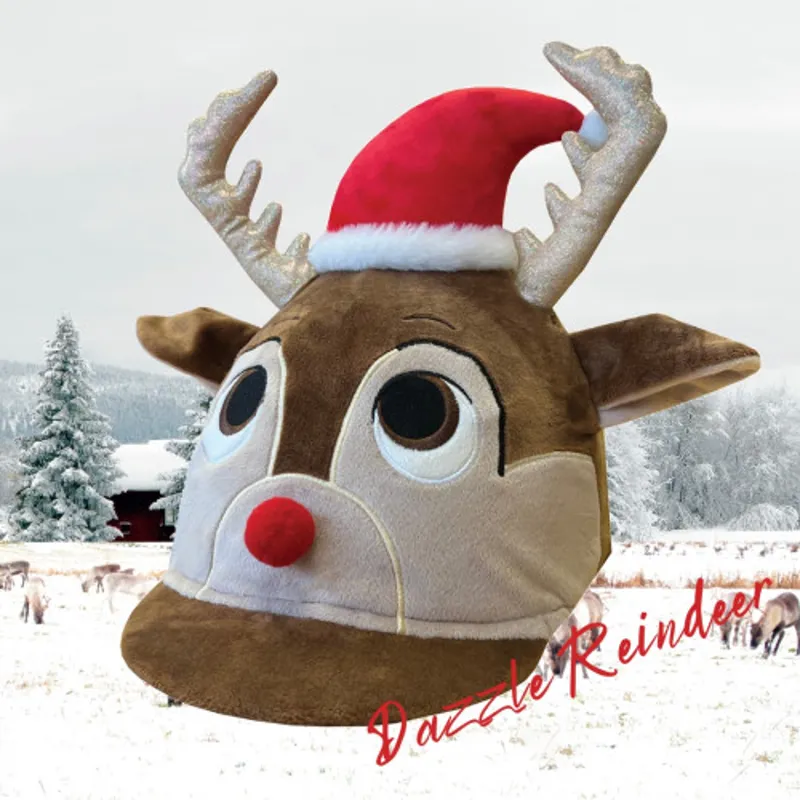 Equetech Childs Dazzle Christmas Reindeer Hat Silk Brown One Size