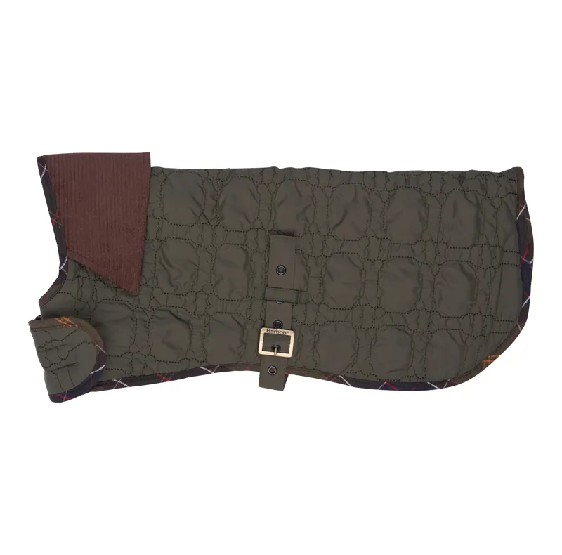 Barbour Dog Bone Quilted Dog Coat Dark Olive-1