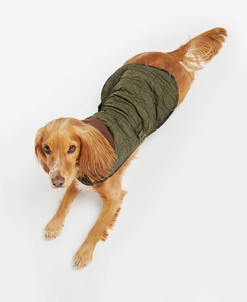 Barbour Dog Bone Quilted Dog Coat Dark Olive-3