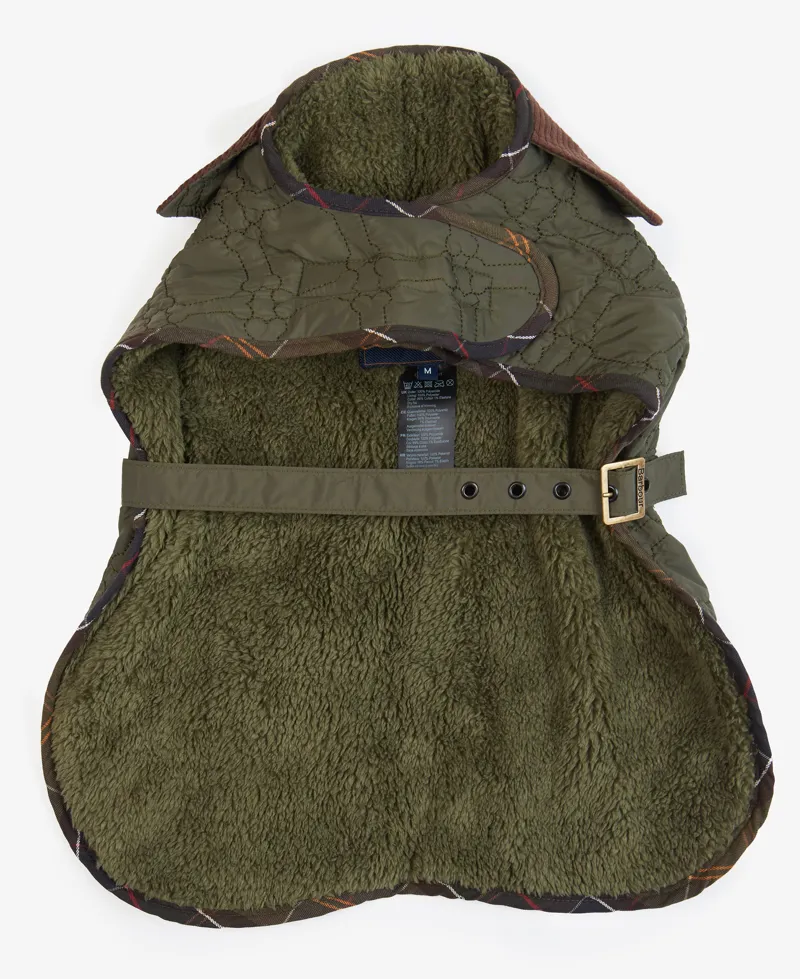 Barbour Dog Bone Quilted Dog Coat Dark Olive-5