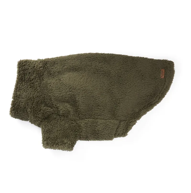 Barbour Brindle Fleece Dog Jumper Olive-1