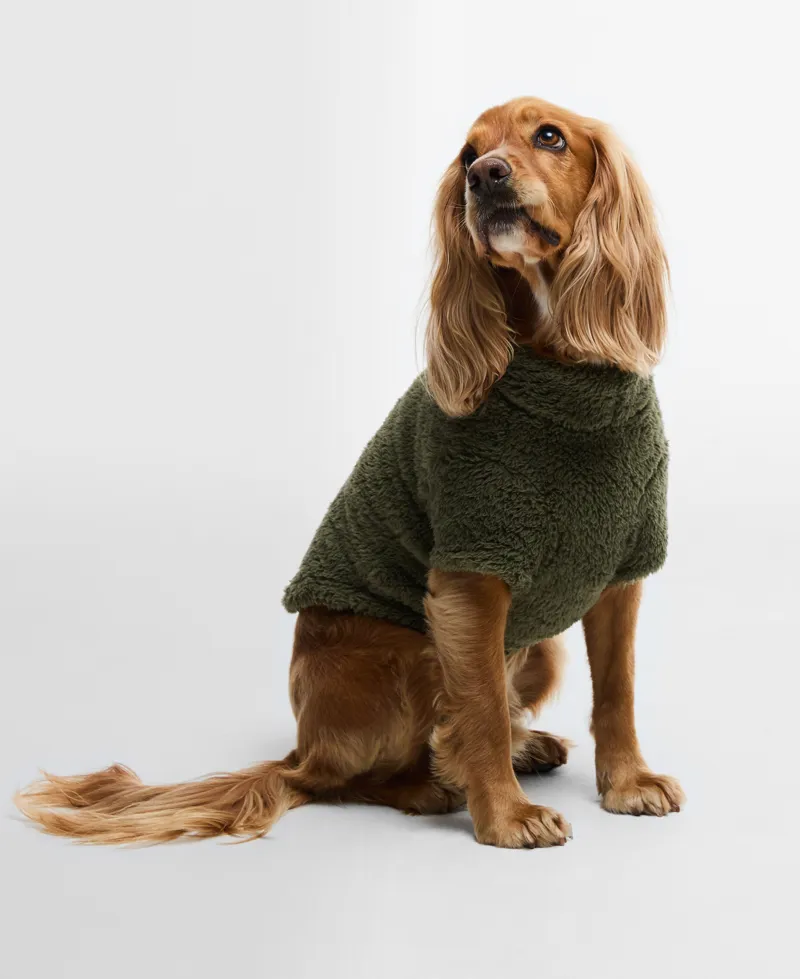Barbour Brindle Fleece Dog Jumper Olive