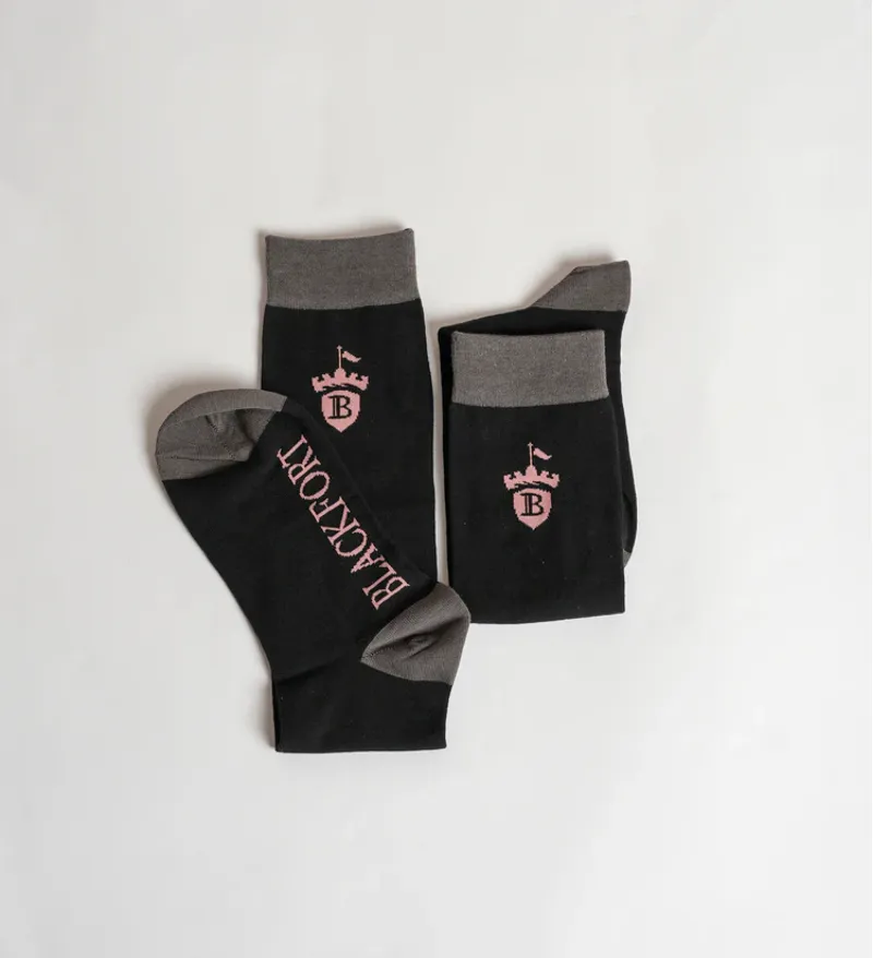 Blackfort Equestrian Socks Black/Blush-1