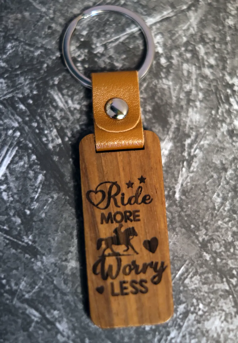 Engraved Wooden Key Ring  Ride More 