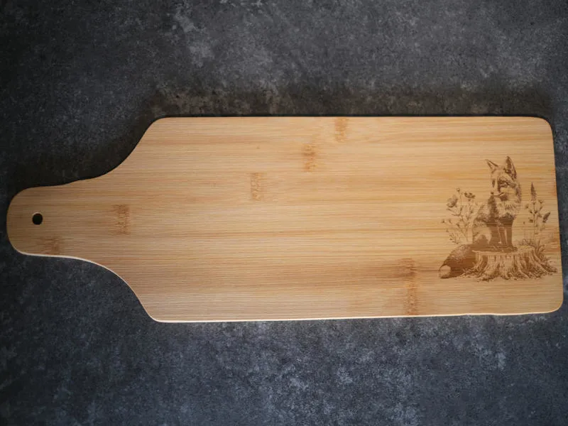 Engraved Bamboo  Charcuterie Board Fox